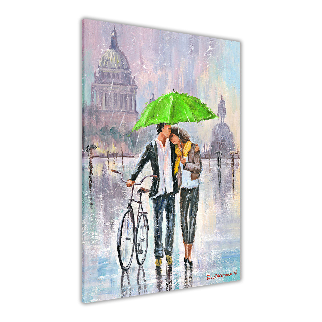 Umbrella Bicycle Canvas Wall Art Picture Print for the Living Room, Bedroom, Home Decor