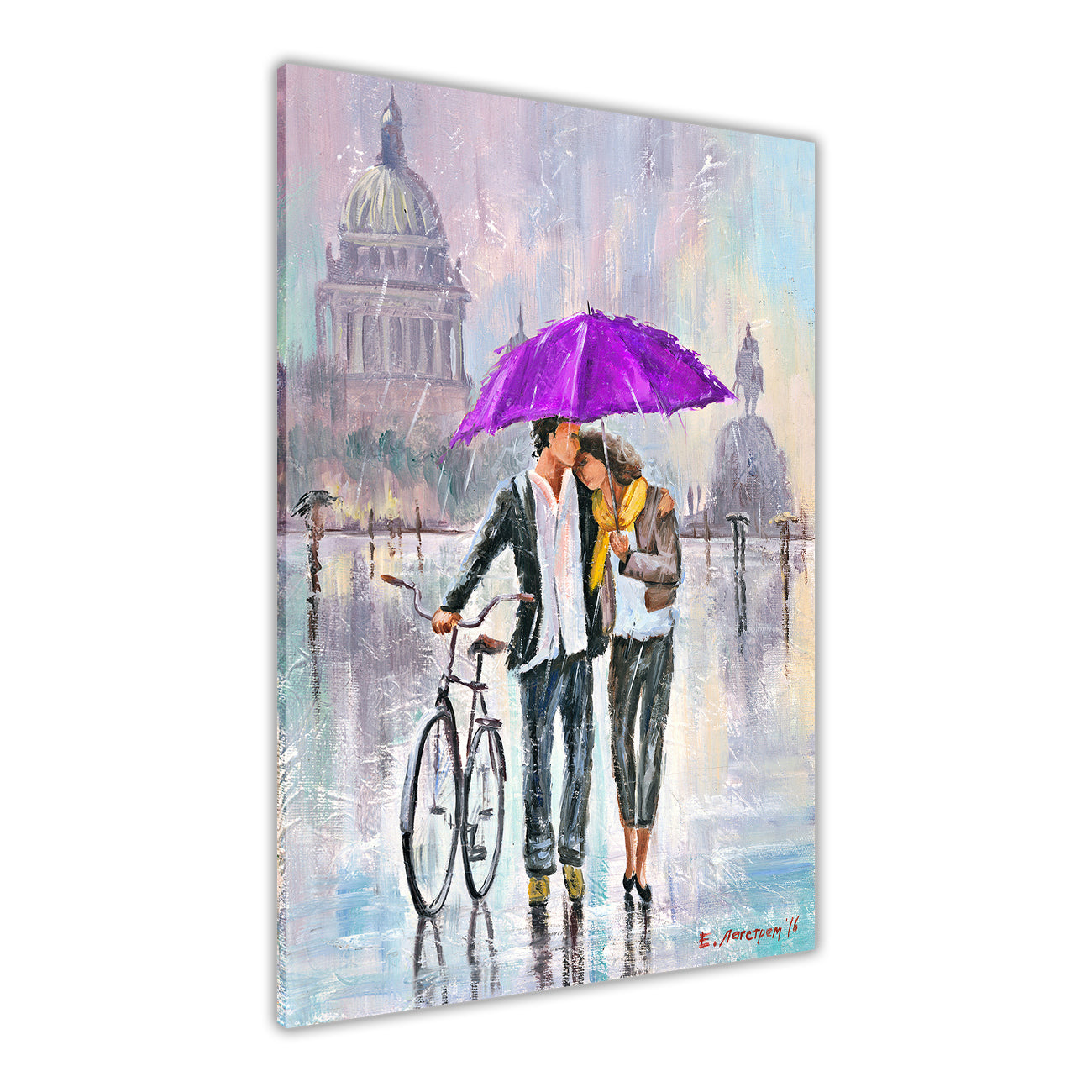 Umbrella Bicycle Canvas Wall Art Picture Print for the Living Room, Bedroom, Home Decor
