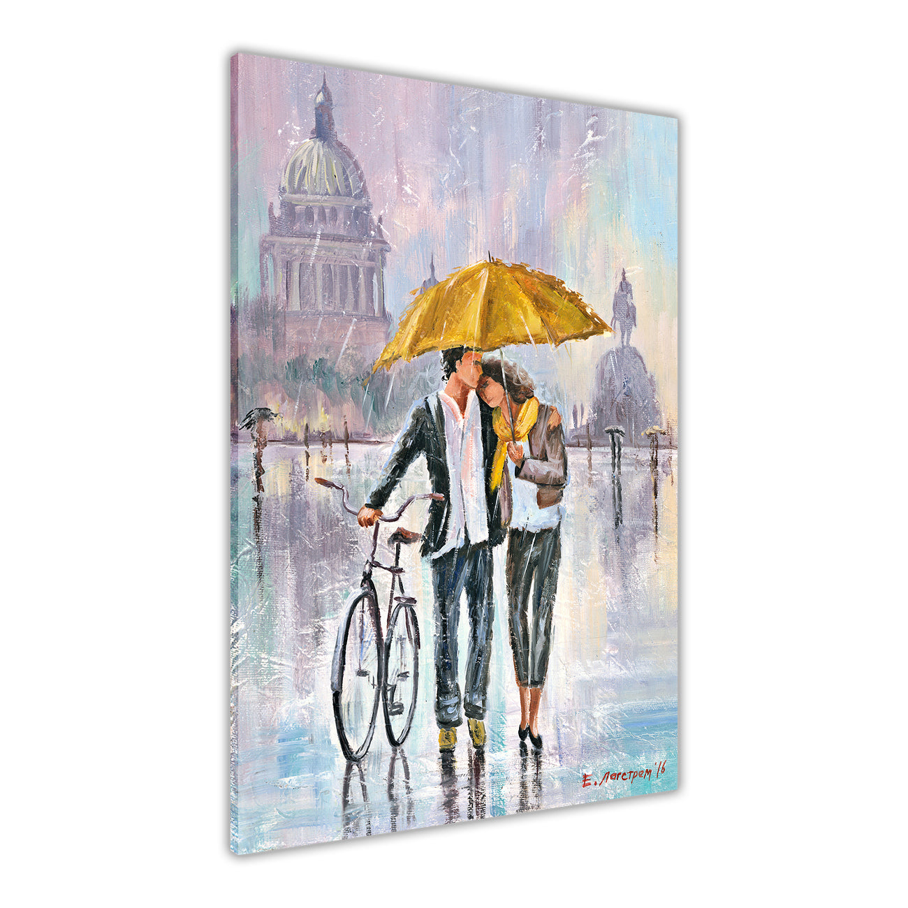 Umbrella Bicycle Canvas Wall Art Picture Print for the Living Room, Bedroom, Home Decor