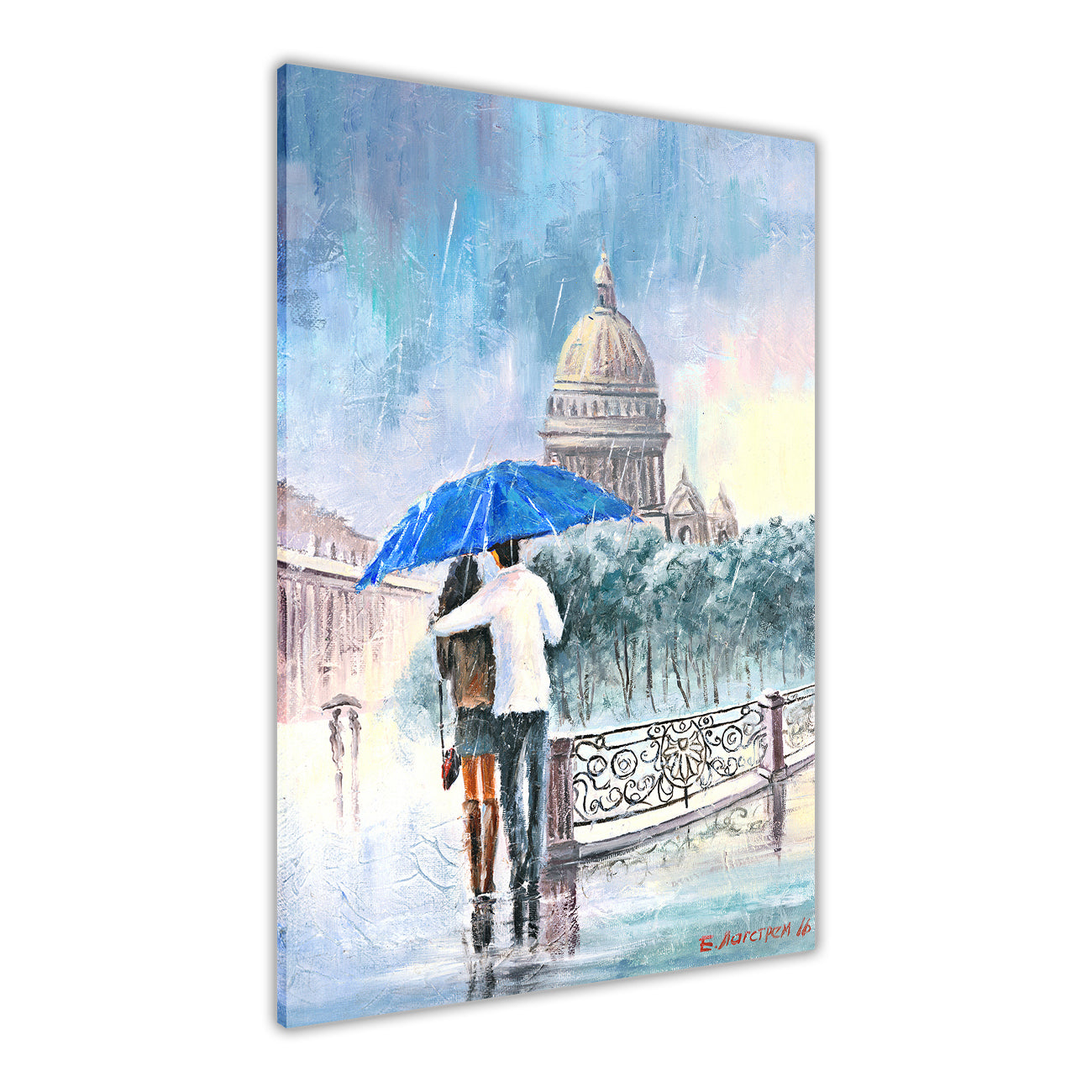 Umbrella Bridge Canvas Wall Art Picture Print for the Living Room, Bedroom, Home Decor