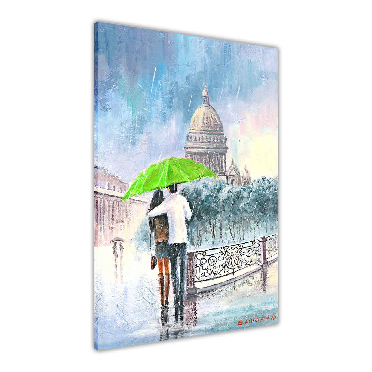 Umbrella Bridge Canvas Wall Art Picture Print for the Living Room, Bedroom, Home Decor