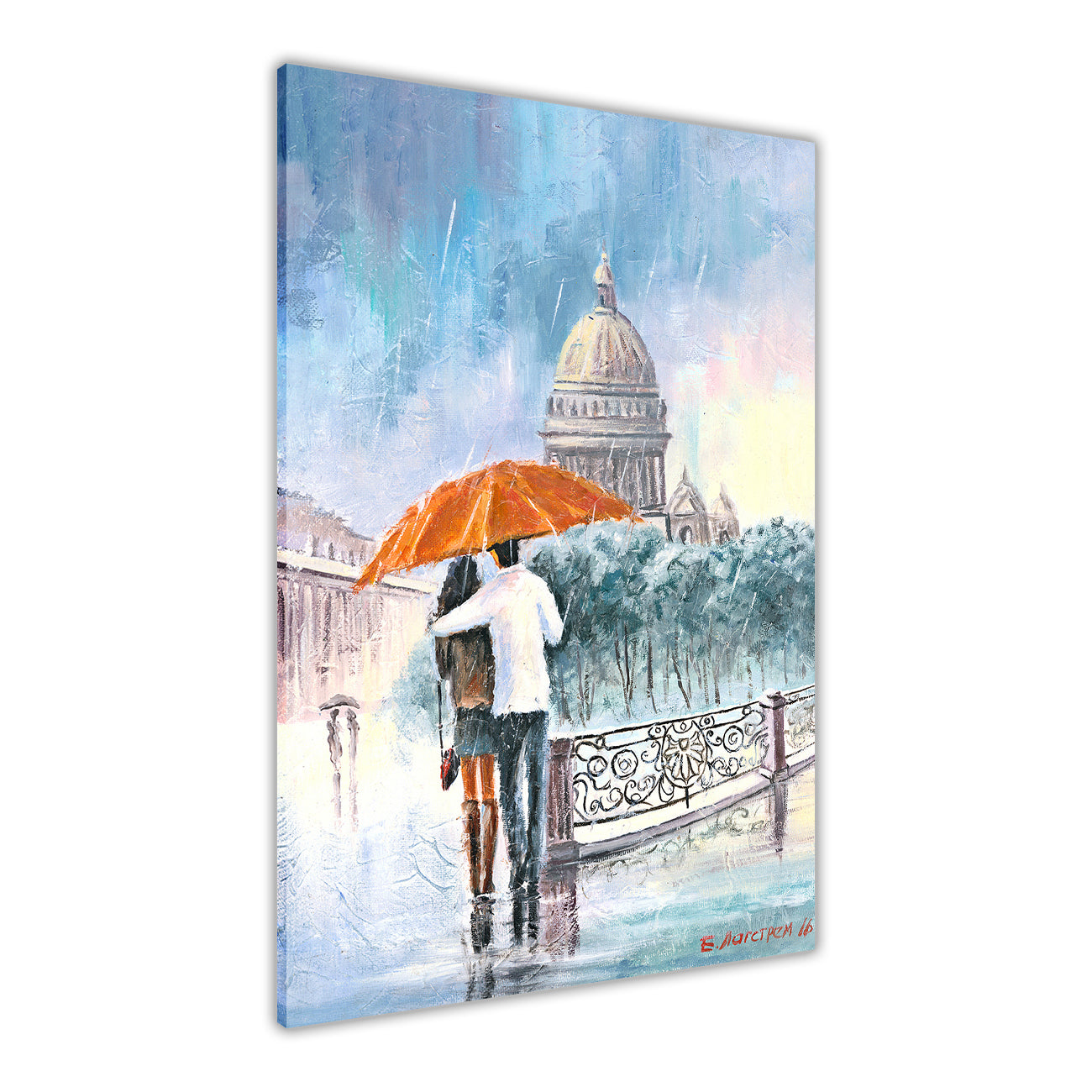 Umbrella Bridge Canvas Wall Art Picture Print for the Living Room, Bedroom, Home Decor