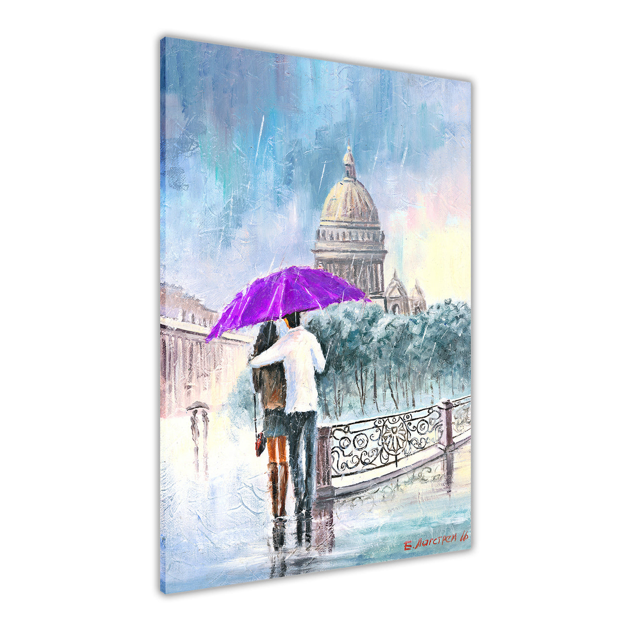 Umbrella Bridge Canvas Wall Art Picture Print for the Living Room, Bedroom, Home Decor