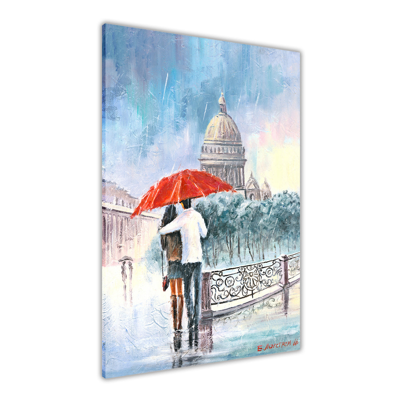 Umbrella Bridge Canvas Wall Art Picture Print for the Living Room, Bedroom, Home Decor