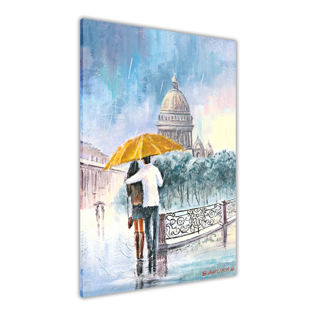 Umbrella Bridge Canvas Wall Art Picture Print for the Living Room, Bedroom, Home Decor