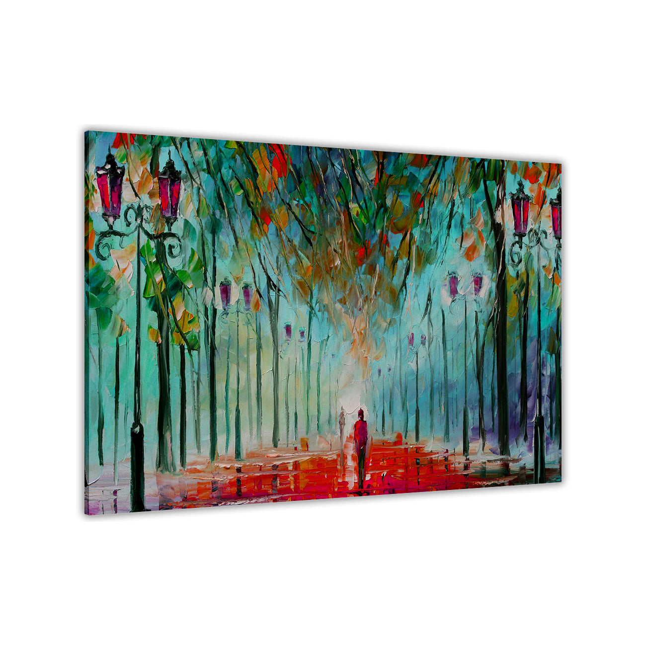 Walk In The Park Land Canvas Wall Art Picture Print for the Living Room, Bedroom, Home Decor