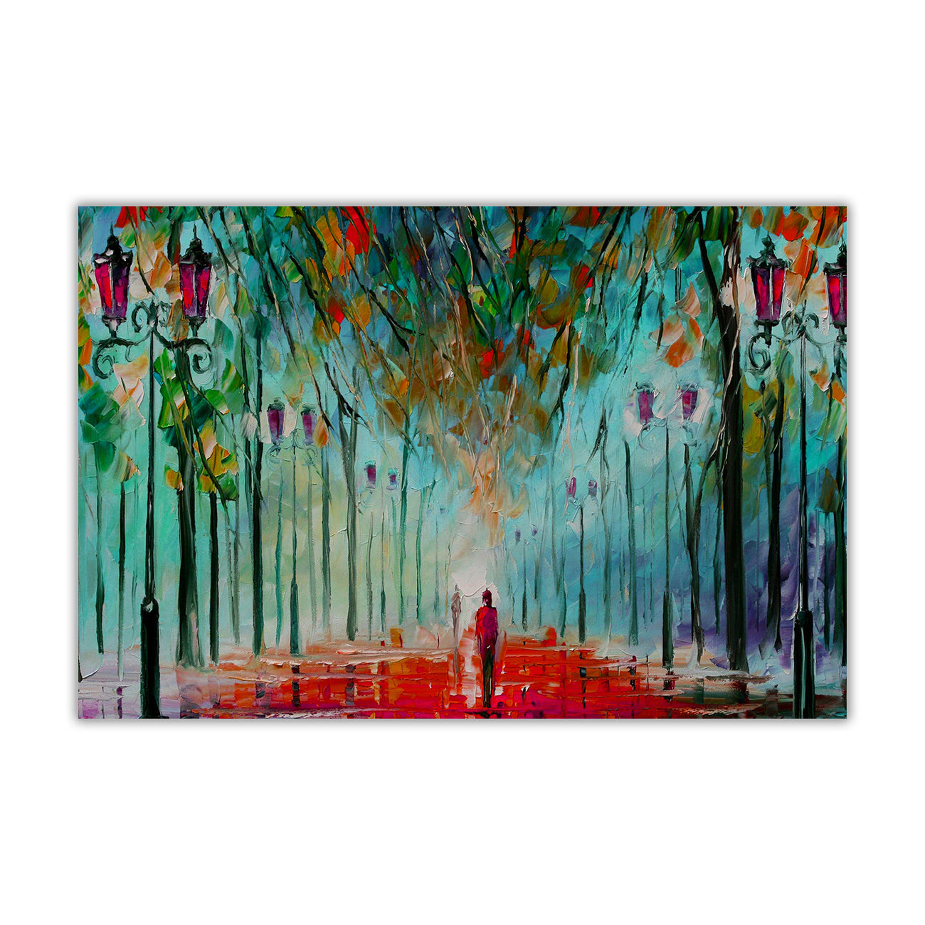 Walk In The Park Land Canvas Wall Art Picture Print for the Living Room, Bedroom, Home Decor