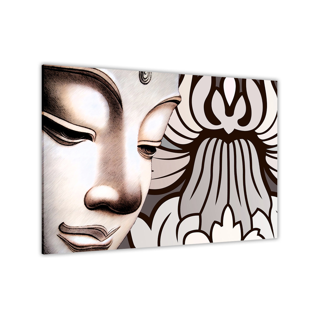 Buddha Flowers Canvas Wall Art Picture Print for the Living Room, Bedroom, Home Decor