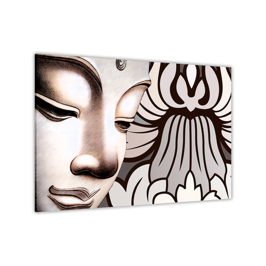 Buddha Flowers Canvas Wall Art Picture Print for the Living Room, Bedroom, Home Decor