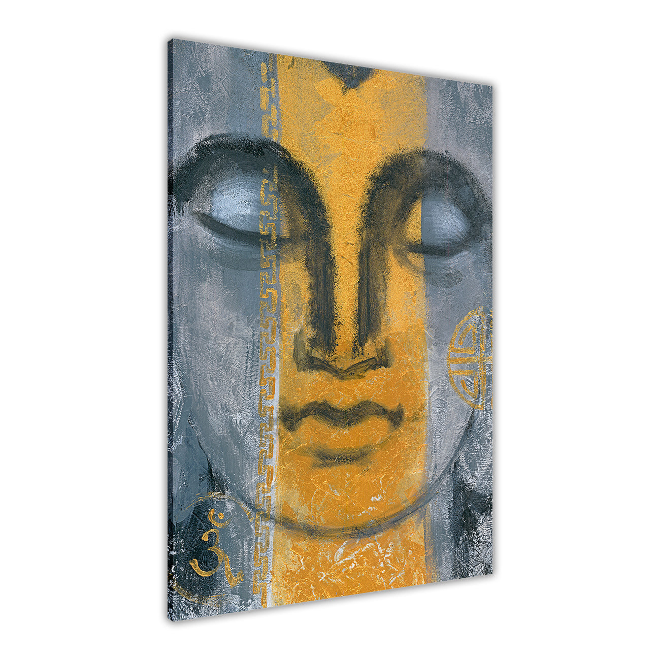 Buddha Grey Harmony Canvas Wall Art Picture Print for the Living Room, Bedroom, Home Decor