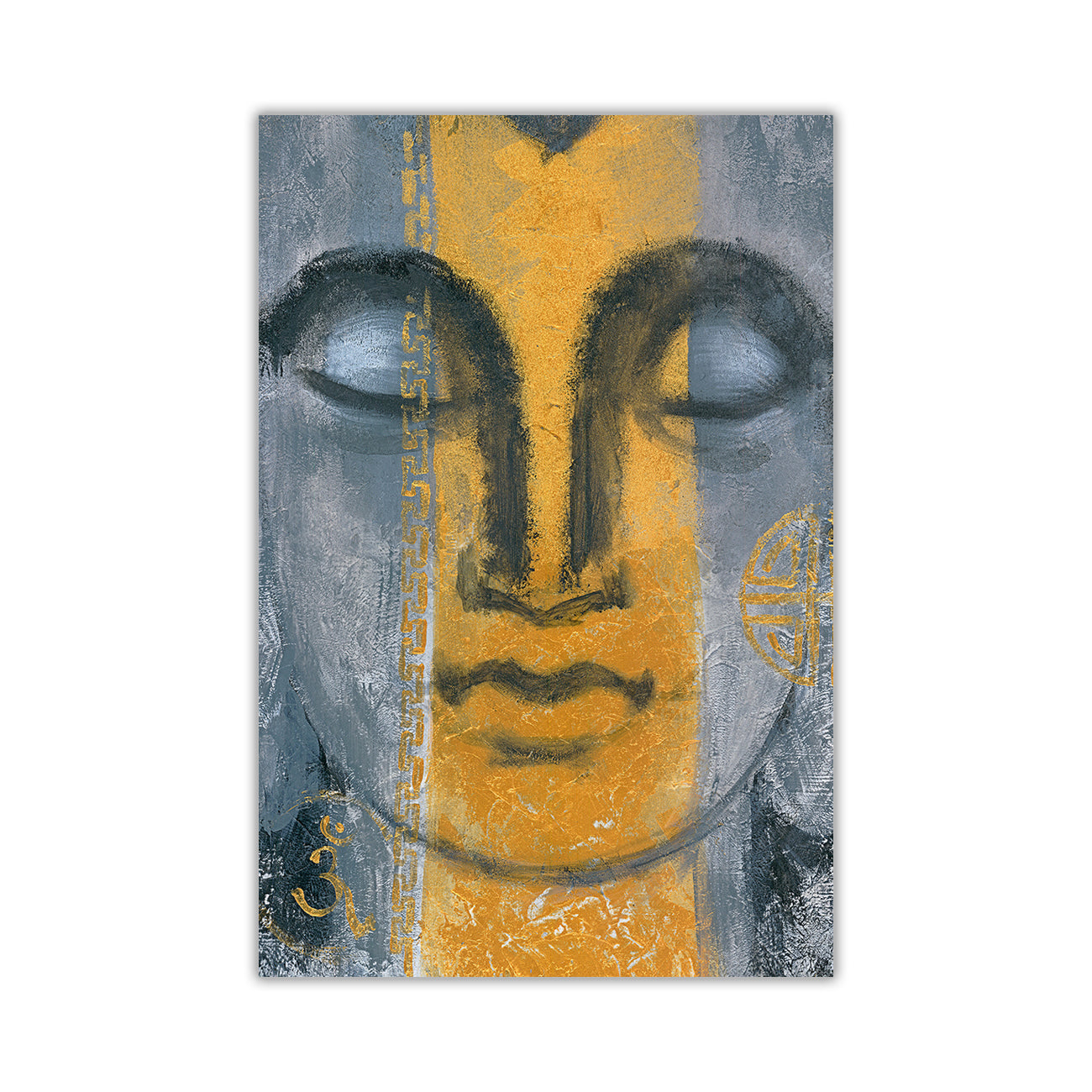 Buddha Grey Harmony Canvas Wall Art Picture Print for the Living Room, Bedroom, Home Decor