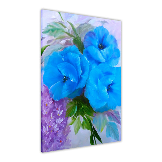 Blue Bouquet Canvas Wall Art Picture Print for the Living Room, Bedroom, Home Decor