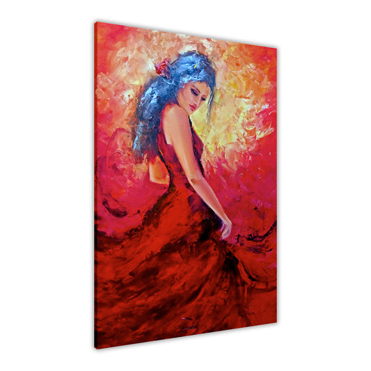 Fiery Flamenco Canvas Wall Art Picture Print for the Living Room, Bedroom, Home Decor