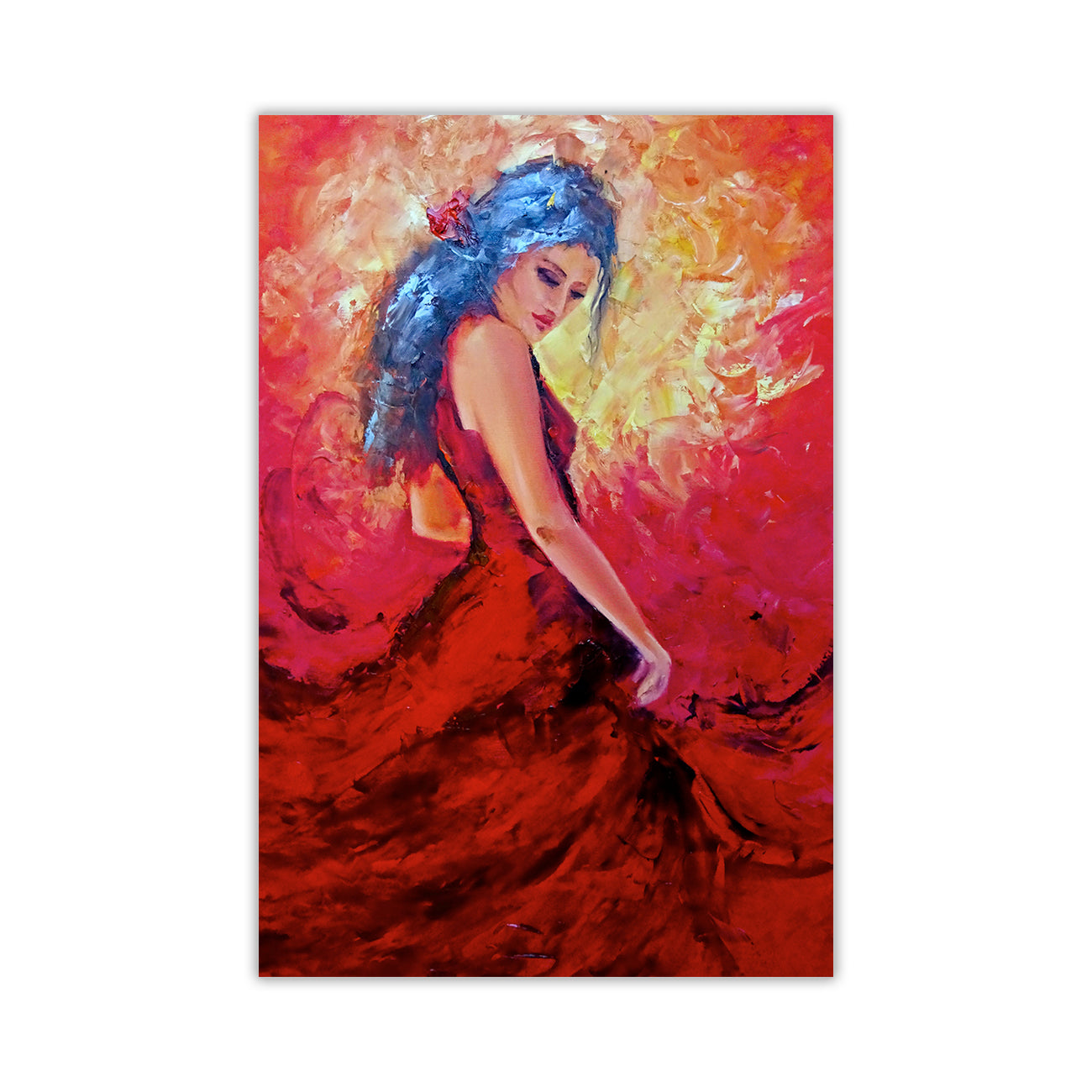 Fiery Flamenco Canvas Wall Art Picture Print for the Living Room, Bedroom, Home Decor