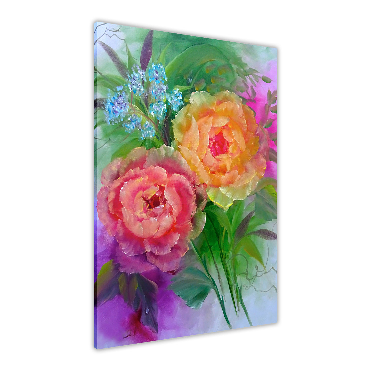 Flower Bouquet Canvas Wall Art Picture Print for the Living Room, Bedroom, Home Decor