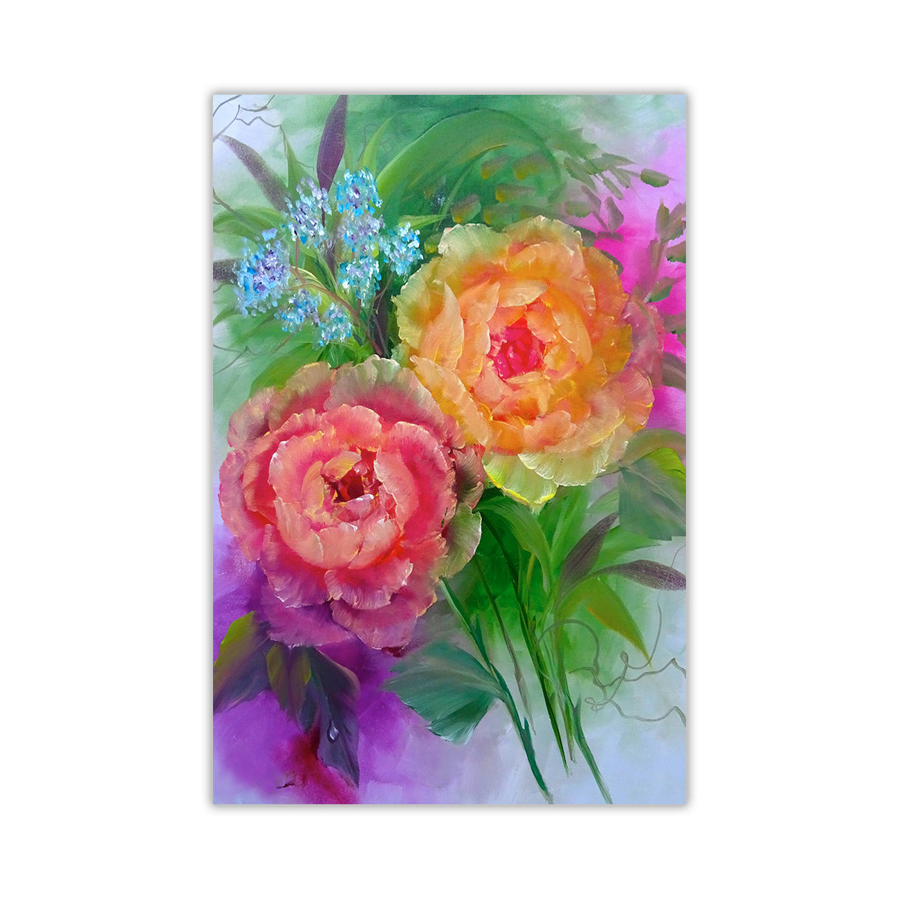 Flower Bouquet Canvas Wall Art Picture Print for the Living Room, Bedroom, Home Decor