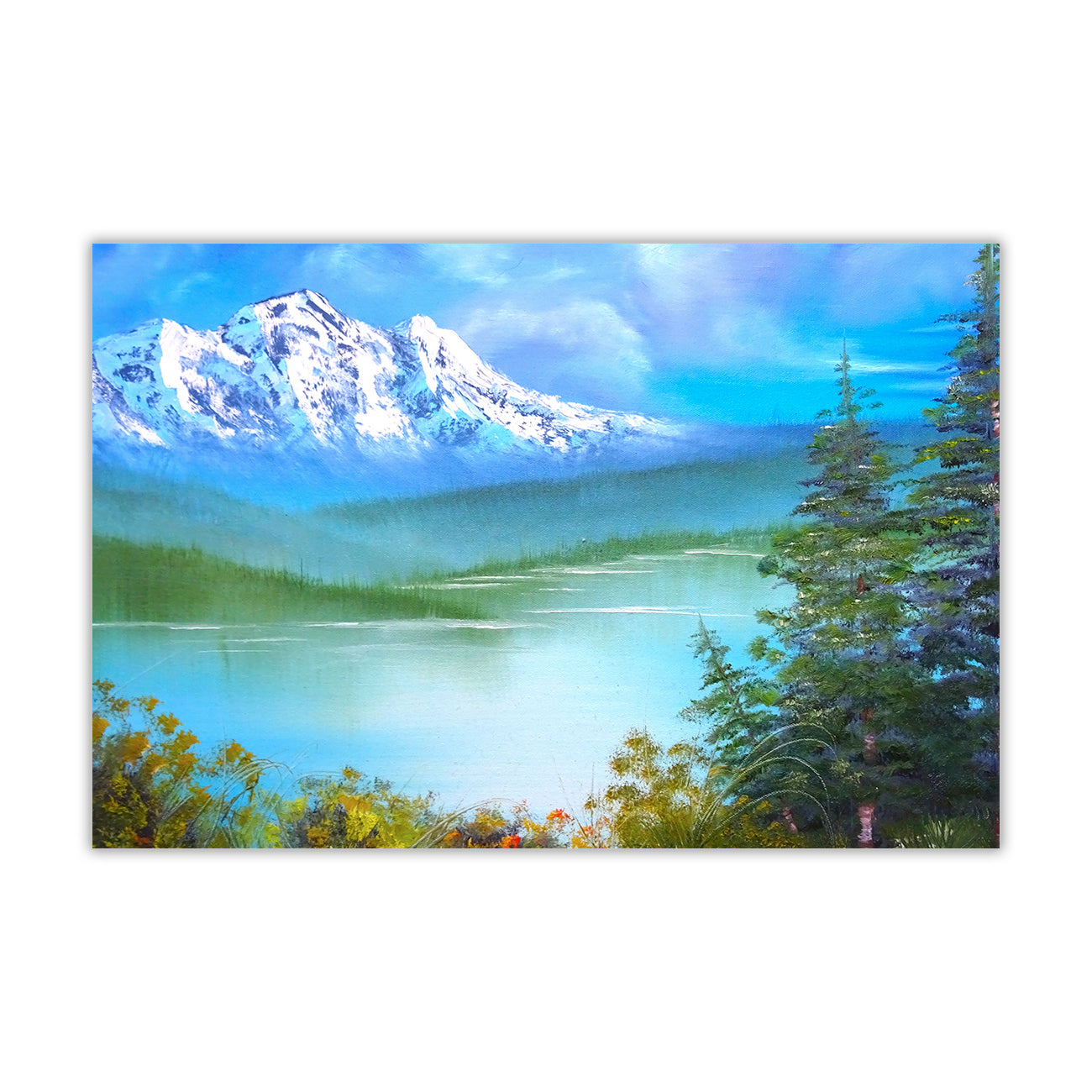 Forest Mountain Snow Canvas Wall Art Picture Print for the Living Room, Bedroom, Home Decor