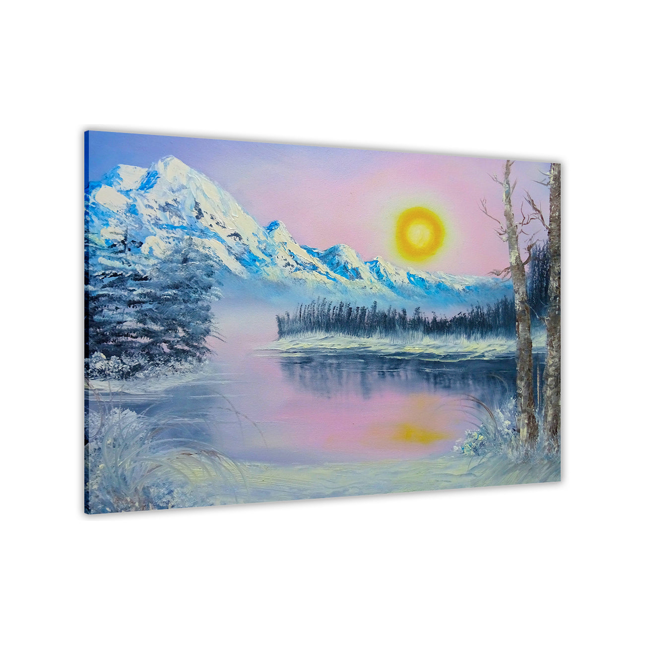Frozen Lake Canvas Wall Art Picture Print for the Living Room, Bedroom, Home Decor