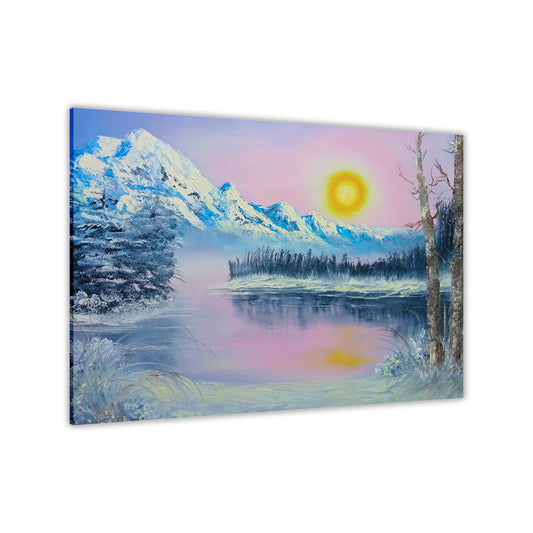 Frozen Lake Canvas Wall Art Picture Print for the Living Room, Bedroom, Home Decor