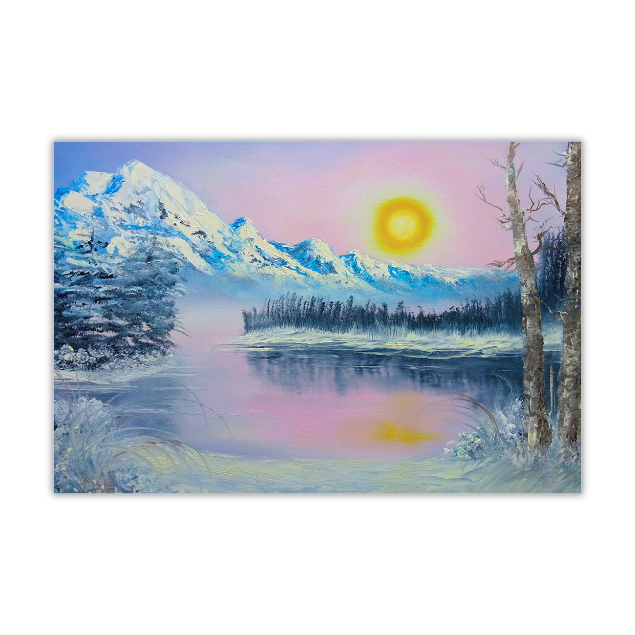 Frozen Lake Canvas Wall Art Picture Print for the Living Room, Bedroom, Home Decor