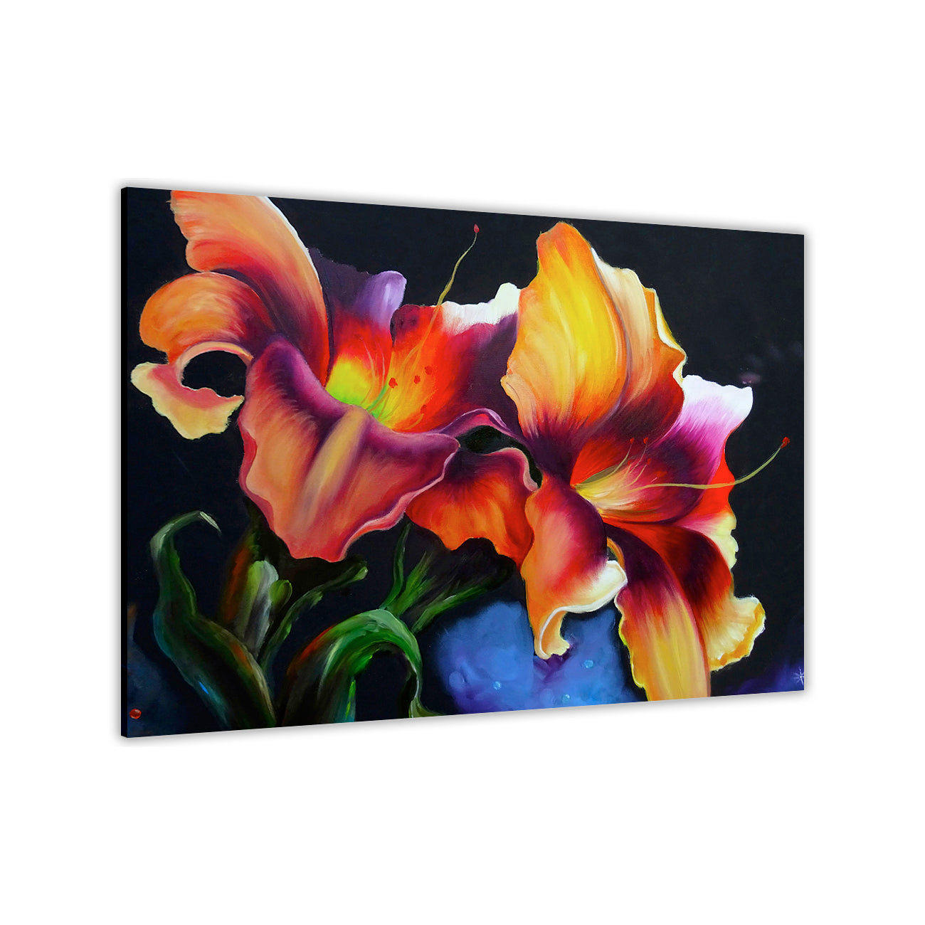 Magical Japanese Lilies Canvas Wall Art Picture Print for the Living Room, Bedroom, Home Decor