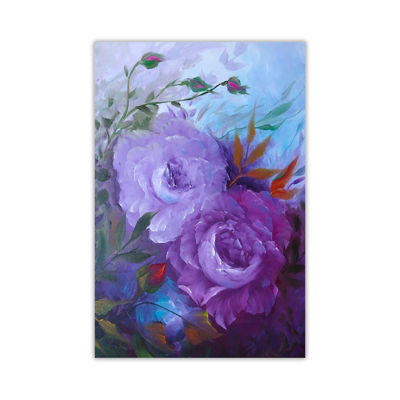 Purple Blossom Canvas Wall Art Picture Print for the Living Room, Bedroom, Home Decor