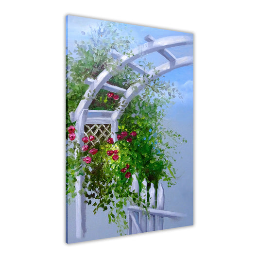 Summer Arbor Gate Canvas Wall Art Picture Print for the Living Room, Bedroom, Home Decor