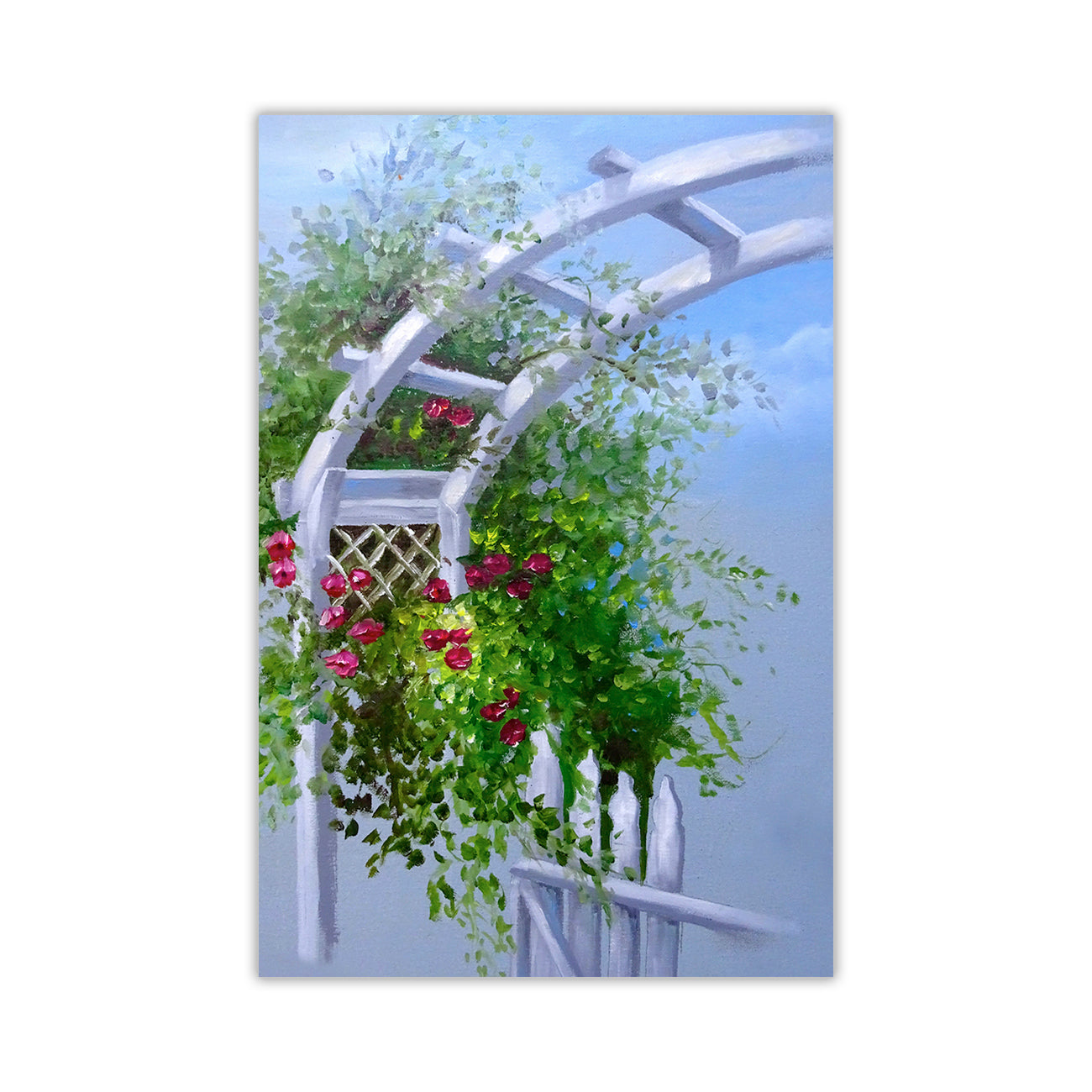 Summer Arbor Gate Canvas Wall Art Picture Print for the Living Room, Bedroom, Home Decor