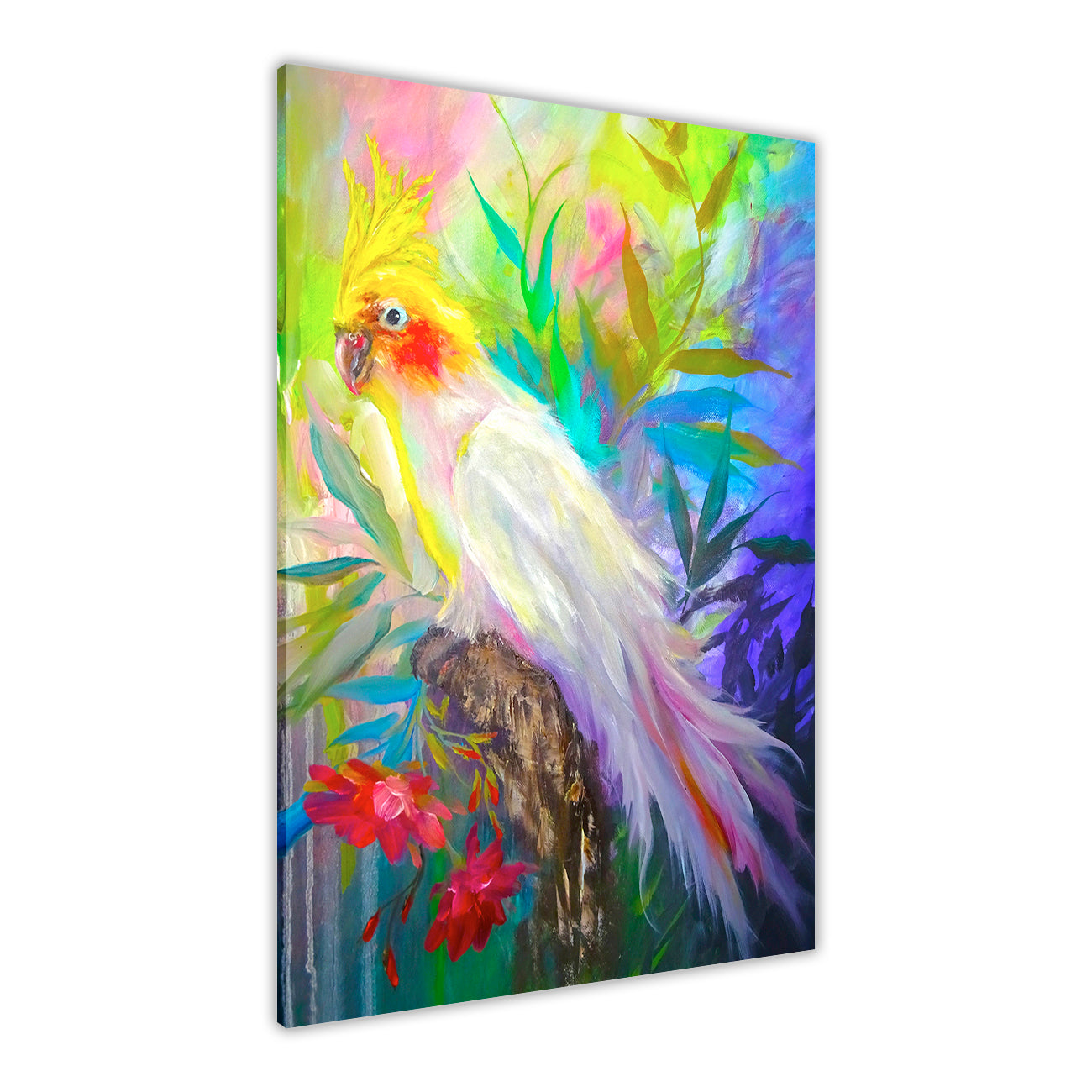 Tropical Parrot Canvas Wall Art Picture Print for the Living Room, Bedroom, Home Decor