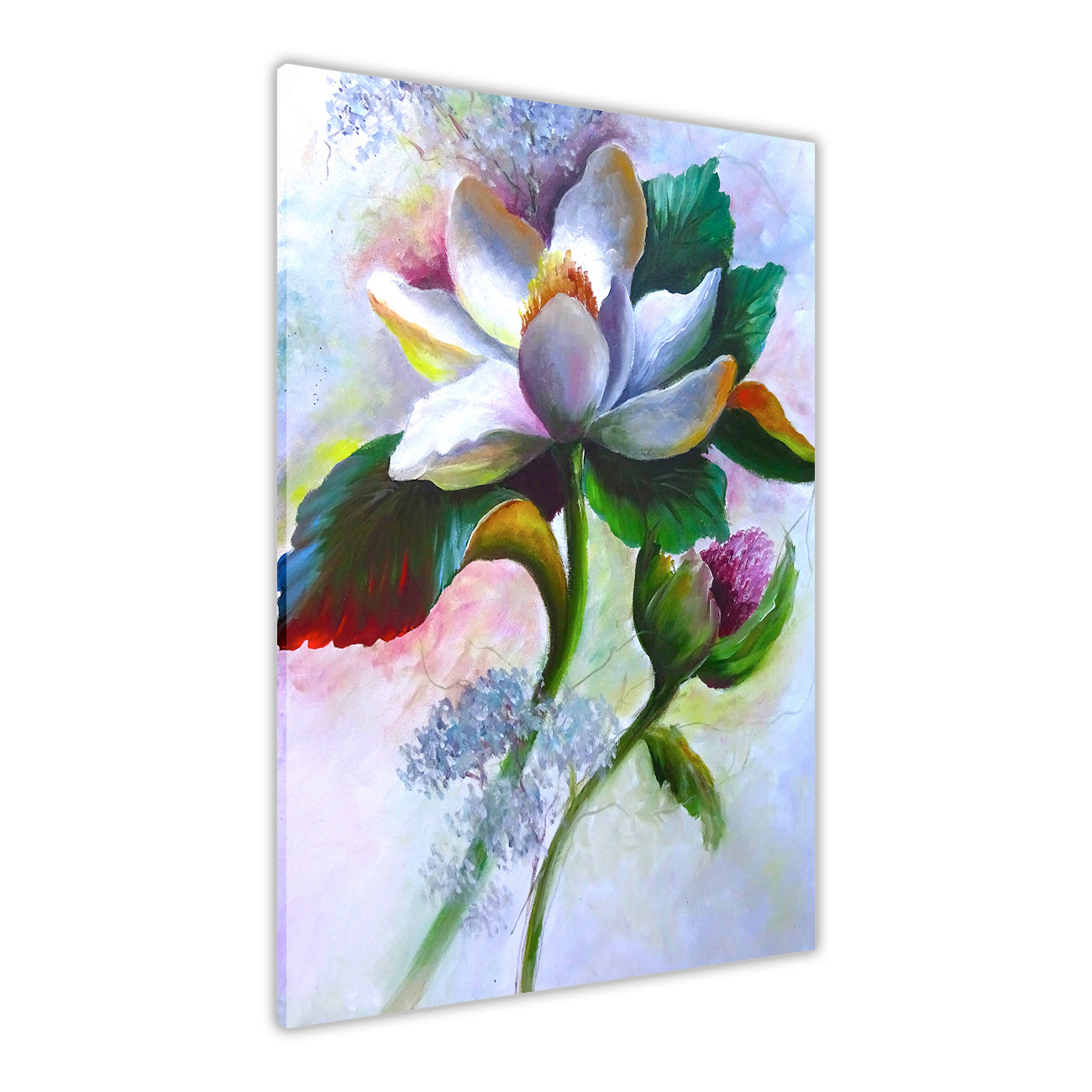 White Lily Spring Canvas Wall Art Picture Print for the Living Room, Bedroom, Home Decor