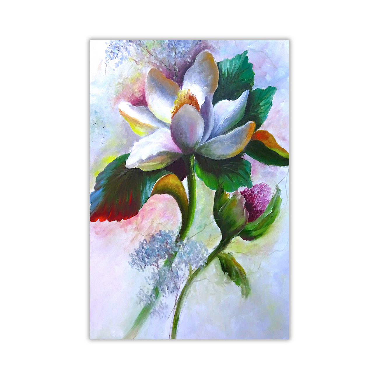 White Lily Spring Canvas Wall Art Picture Print for the Living Room, Bedroom, Home Decor
