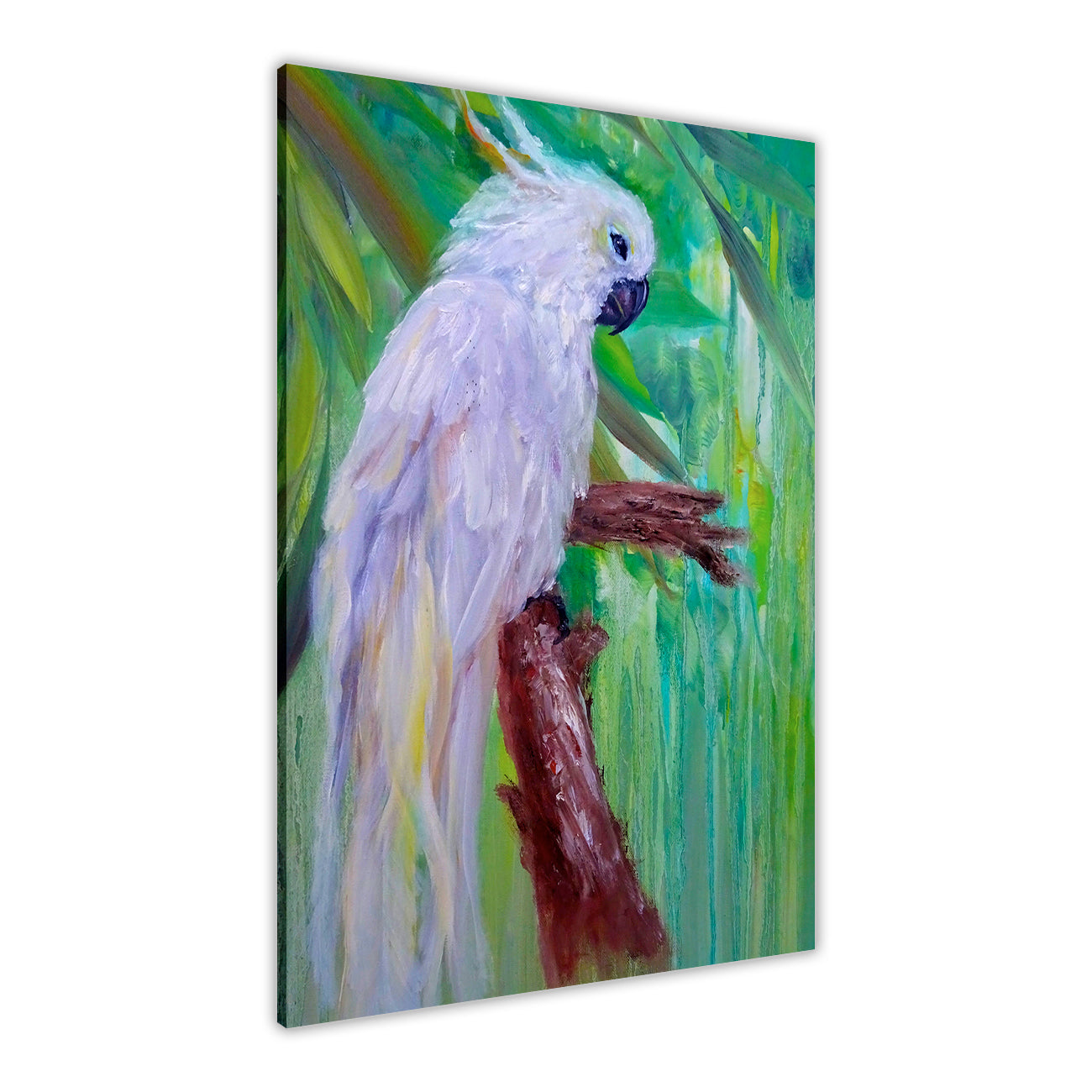 White Parrot Canvas Wall Art Picture Print for the Living Room, Bedroom, Home Decor