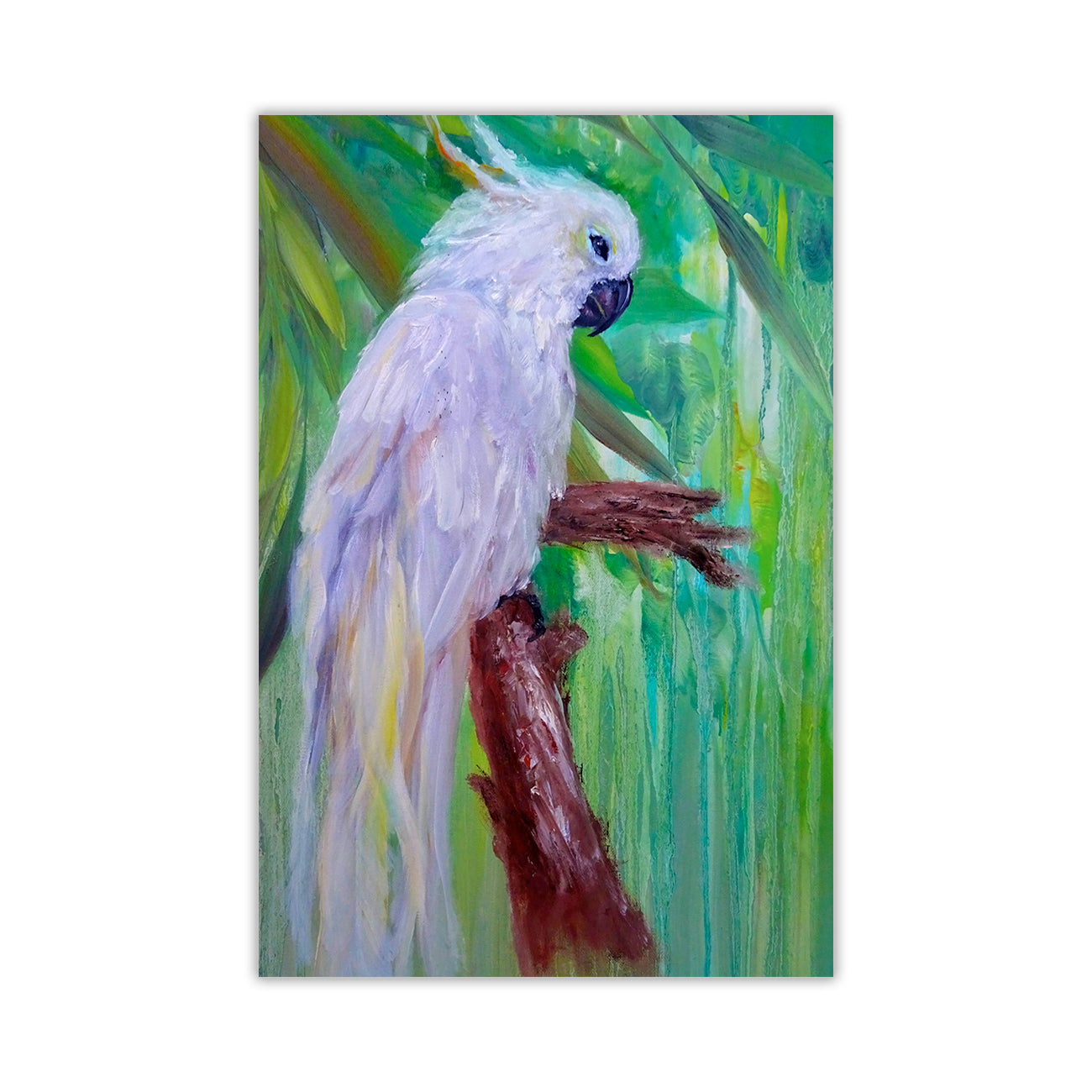 White Parrot Canvas Wall Art Picture Print for the Living Room, Bedroom, Home Decor