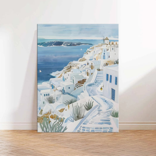Santorini Views Canvas Wall Art Print