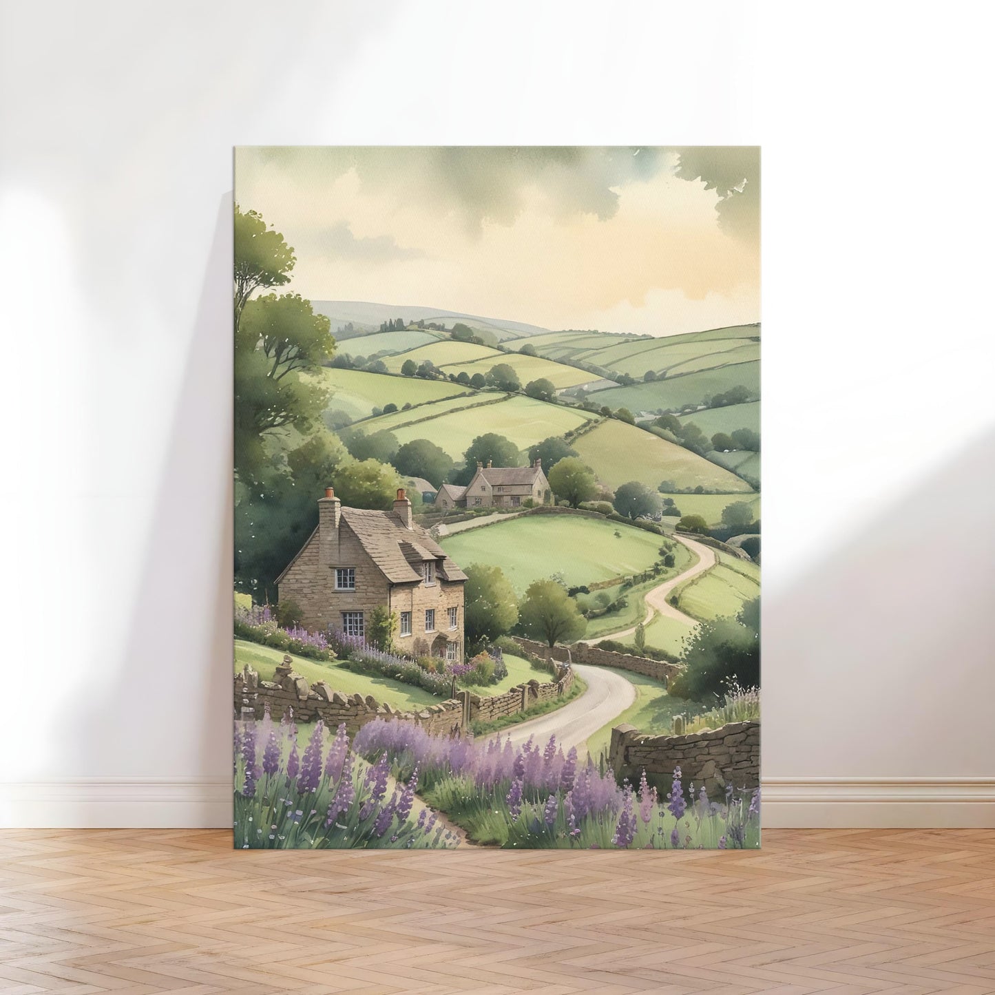 Yorkshire Countryside Cottage Canvas Wall Art Print